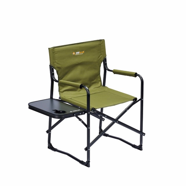OZTRAIL Directors Classic Chair with Side Table