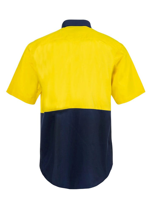WORKCRAFT Hi-Vis Short Sleeve Cotton Drill Shirt
