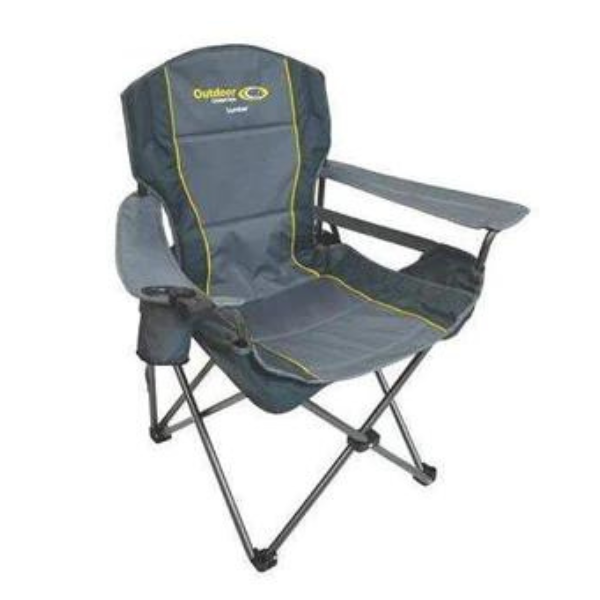 OUTDOOR CONNECTION Lumbar Quad Fold Chair - Grey