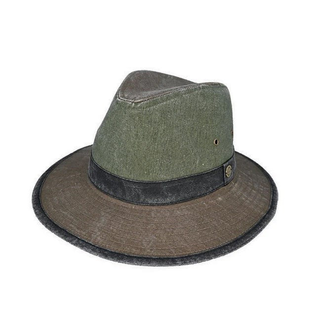 AVENEL Denver Washed Tri-Tone Cotton Fedora