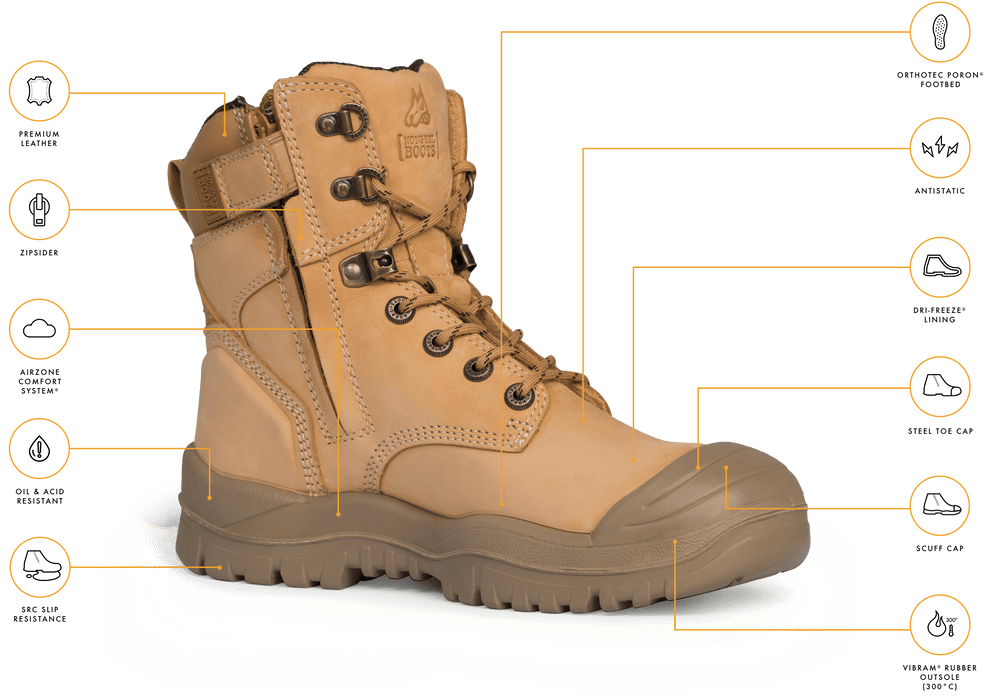 MONGREL 561 High Leg Zip Sided Scuff Cap Safety Boot