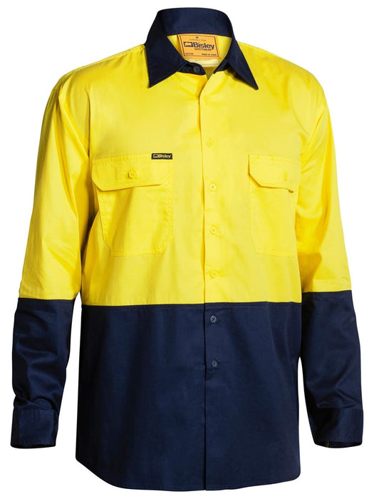 BISLEY HiVis Cool Lightweight Drill Shirt L/Sleeve