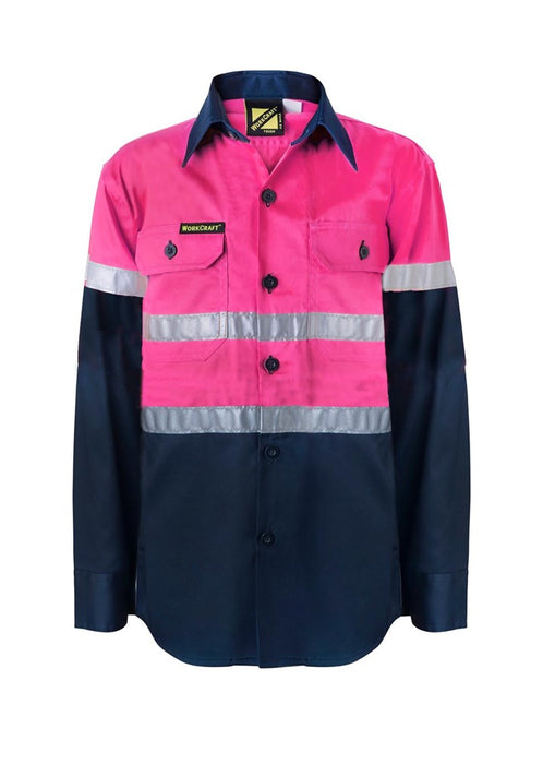 WORKCRAFT Kids HiVis Taped LS Shirt