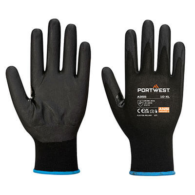 PORTWEST NPR15 Nitrile Foam Touchscreen Glove - Black