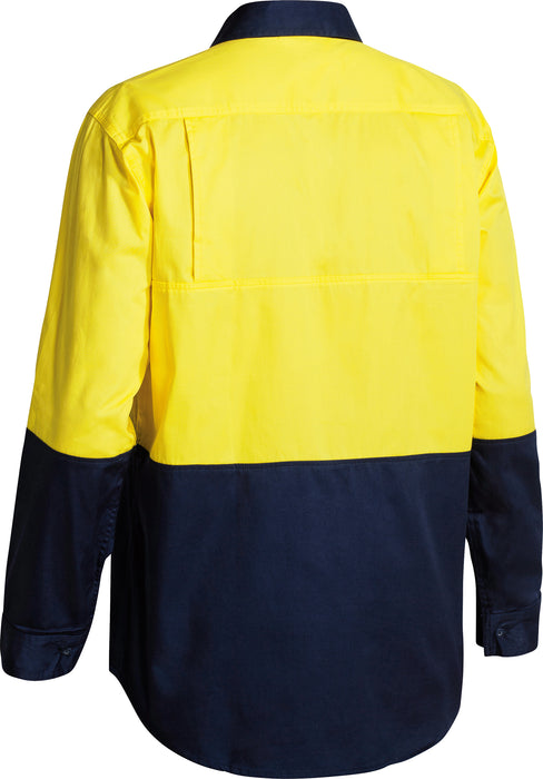 BISLEY HiVis Cool Lightweight Drill Shirt L/Sleeve