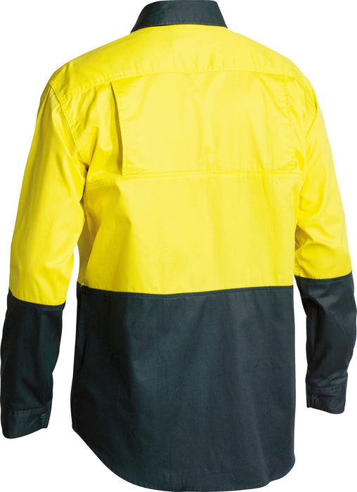 BISLEY HiVis Cool Lightweight Drill Shirt L/Sleeve