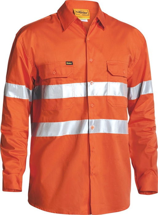 BISLEY HiVis Cool Lightweight Taped Drill Shirt L/Sleeve