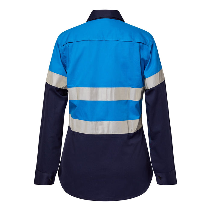 WORKCRAFT Ladies Hi-Vis Lightweight Vented Taped LS Shirt