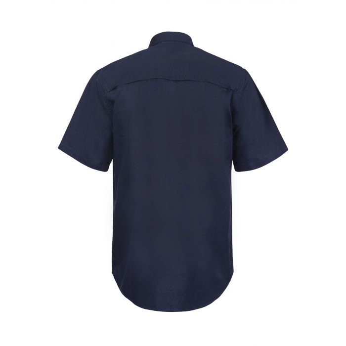 WORKCRAFT Lightweight Vented Short Sleeve Shirt - NAVY