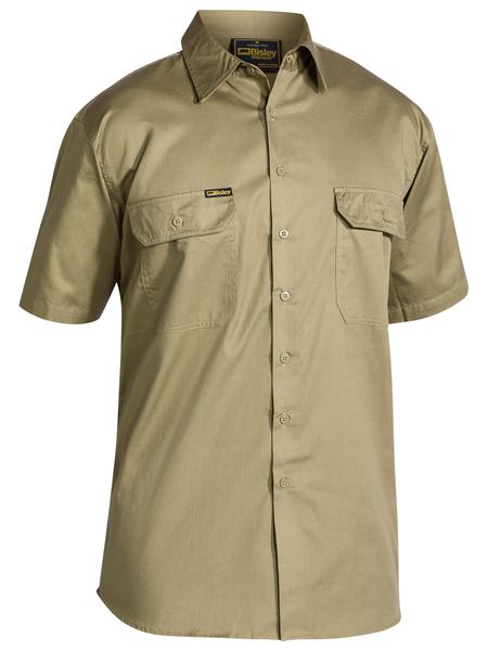 BISLEY BS1893 Cool Lightweight Drill Shirt S/Sleeve - KHAKI
