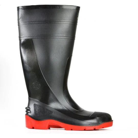 BATA Utility Safety Gumboots - Black/Red