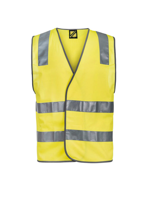 WORKCRAFT HiVis Safety Taped Vest - YELLOW