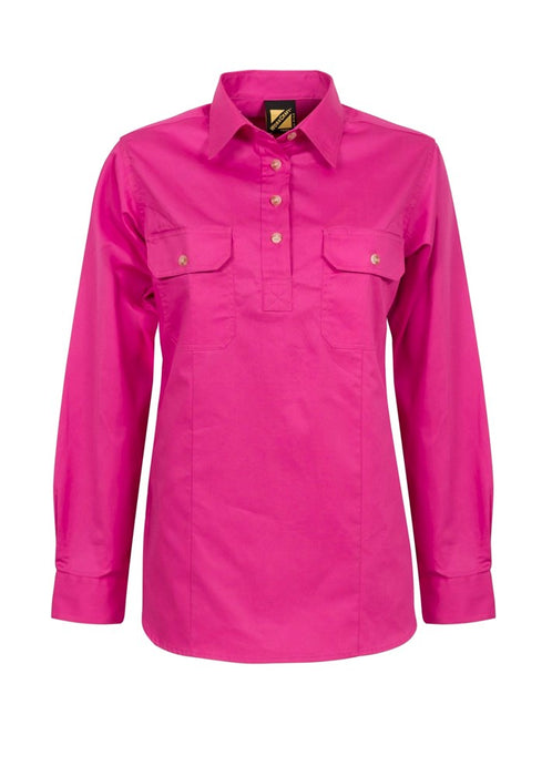 WORKCRAFT Ladies Closed Front Long Sleeve Shirt
