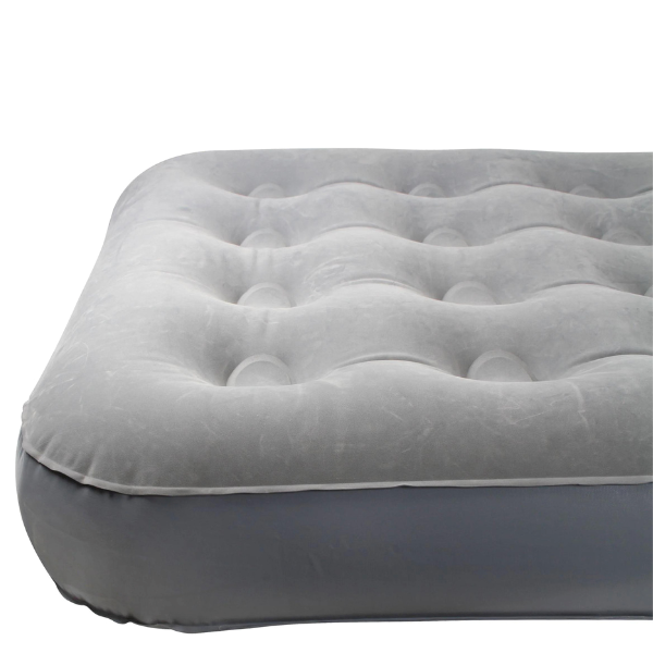 WILDTRAK Twin Coil Beam Flocked Airbed King Single