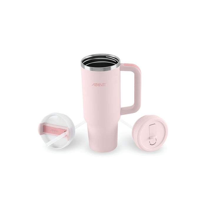 AVANTI HydroQuench Insulated Tumbler with Two Lids 1L - Blush Pink