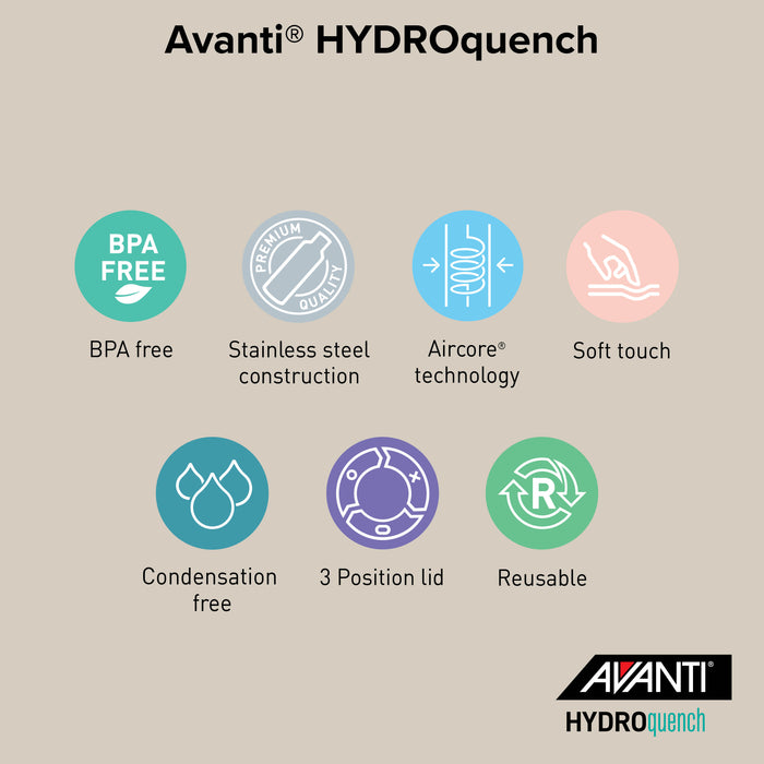 AVANTI HydroQuench Insulated Tumbler with Two Lids 1L - Sand Dune