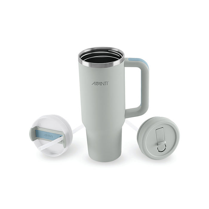 AVANTI HydroQuench Insulated Tumbler with Two Lids 1L - Grey Mist