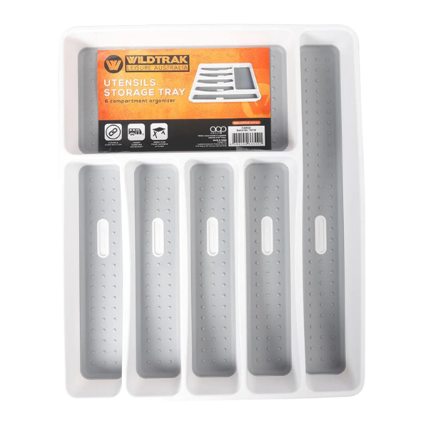 WILDTRAK Utensil Storage Tray 6 Part Non Slip Caravan