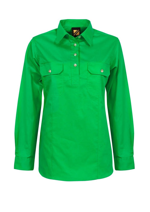 WORKCRAFT Ladies Closed Front Long Sleeve Shirt