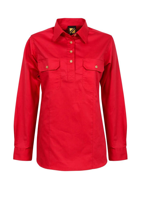 WORKCRAFT Ladies Closed Front Long Sleeve Shirt