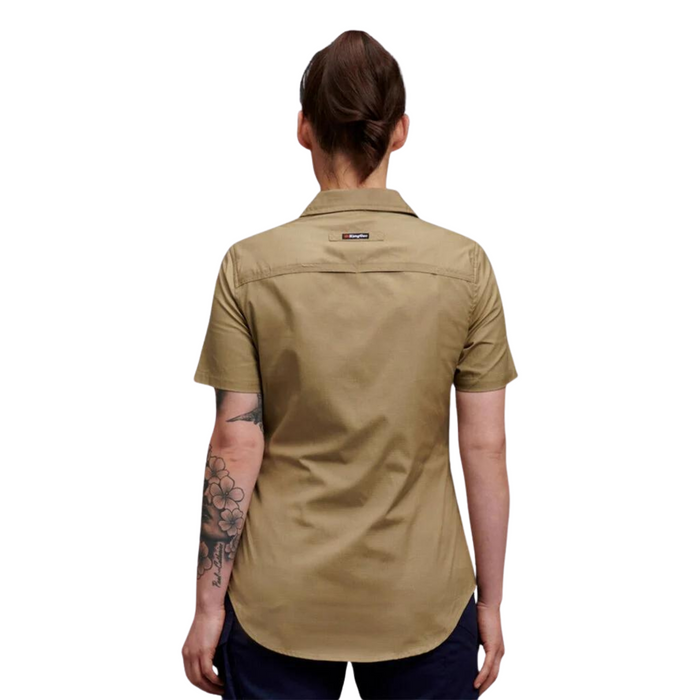 KING GEE Women's Workcool 2 Lightweight SS Shirt - KHAKI