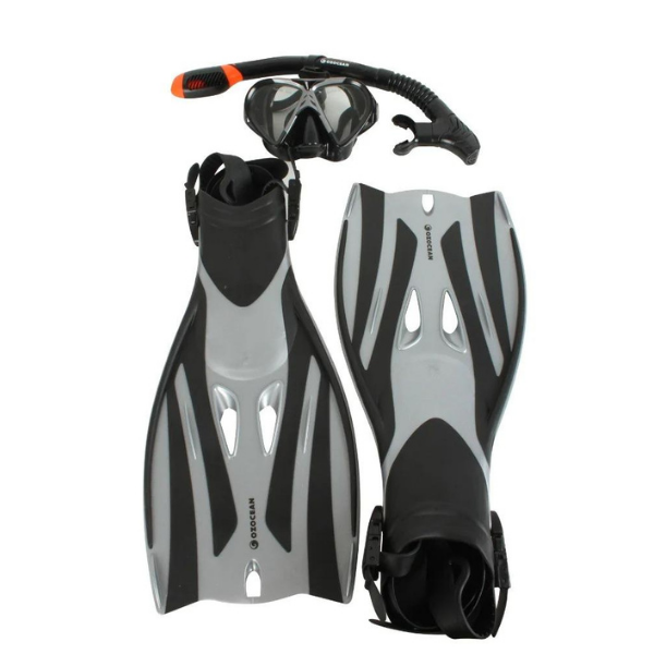 OZOCEAN Mask Snorkel & Fin Set Adults Dry Top