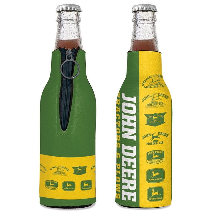 JOHN DEERE Bottle Cooler Green w/ Retro Vintage Logos