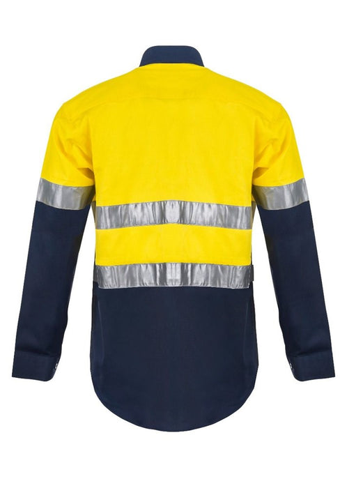 WORKCRAFT HiVis Cotton Long Sleev Shirt Tape