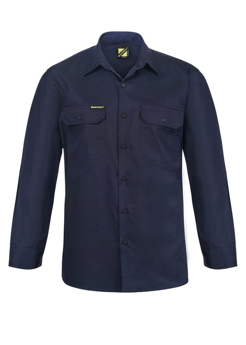 WORKCRAFT Lightweight Vented Cotton Long Sleeve Shirt