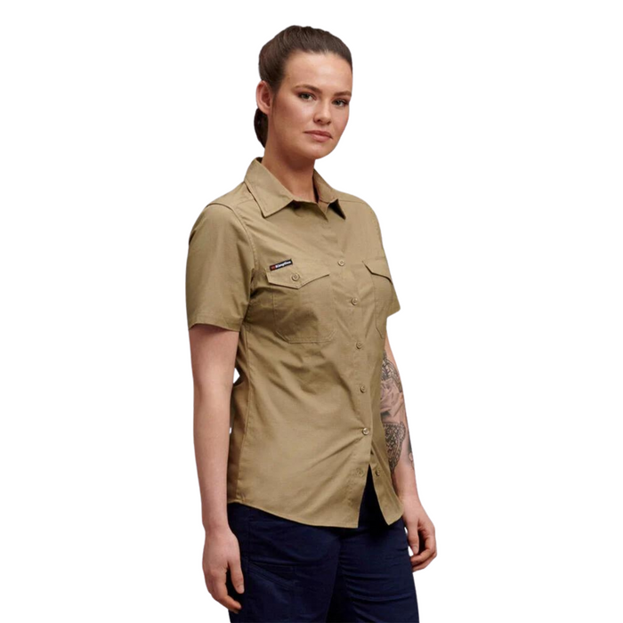 KING GEE Women's Workcool 2 Lightweight SS Shirt - KHAKI