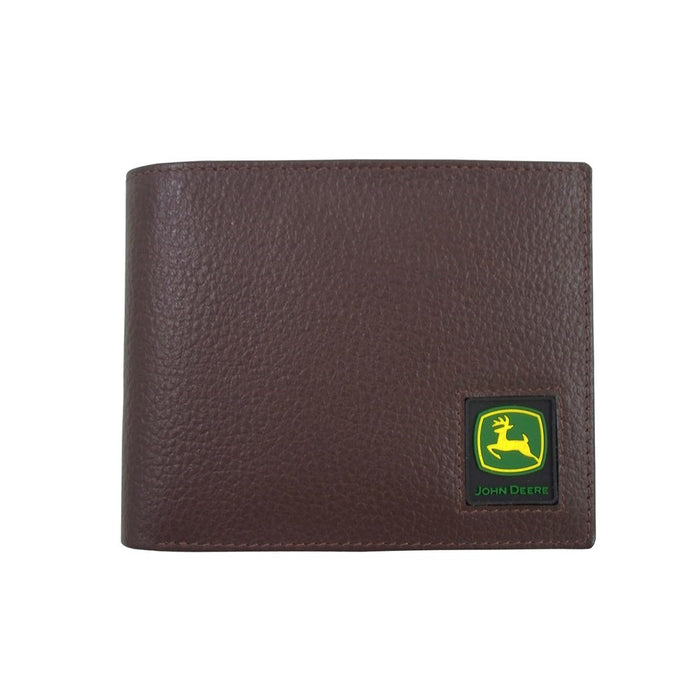 JOHN DEERE Leather Bi-Fold Wallet - Trademark Logo