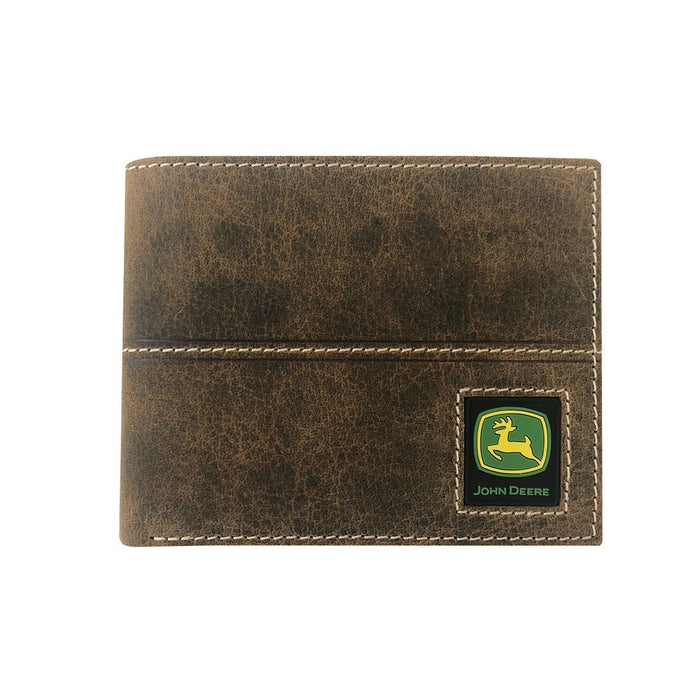 JOHN DEERE Distressed Leather Bi-Fold Wallet