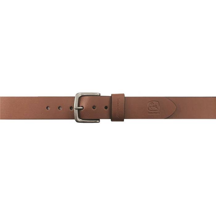 JOHN DEERE Oil Tan Bridle Leather Belt - Dull Nickel Finish