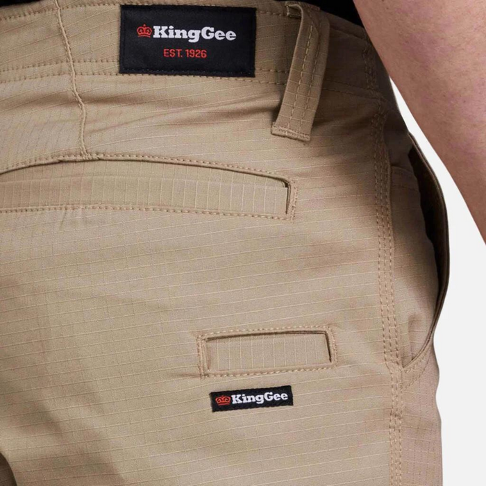 KING GEE Workcool Pro Stretch Short Shorts - KHAKI