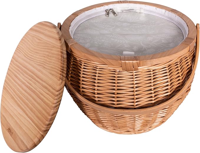 AVANTI 2 Person Pinewood Top Insulated Picnic Basket