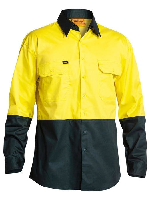 BISLEY HiVis Cool Lightweight Drill Shirt L/Sleeve