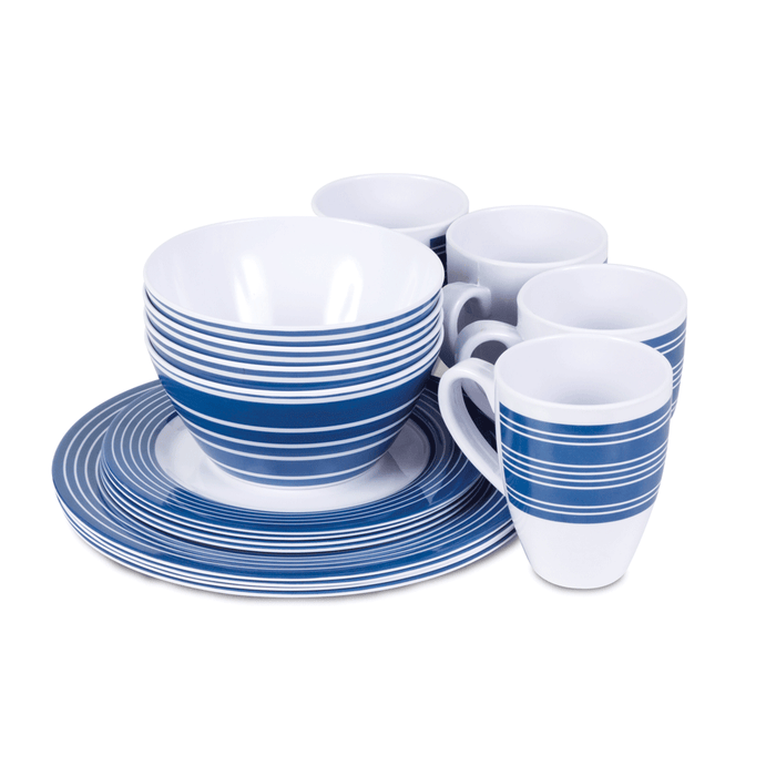 CAMPFIRE 16pc Melamine Dinner Set - Nautical