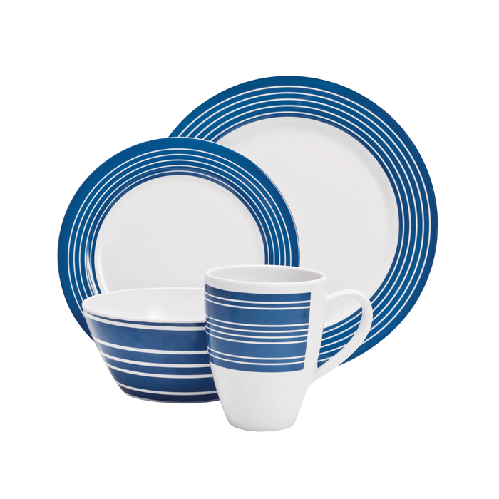 CAMPFIRE 16pc Melamine Dinner Set - Nautical