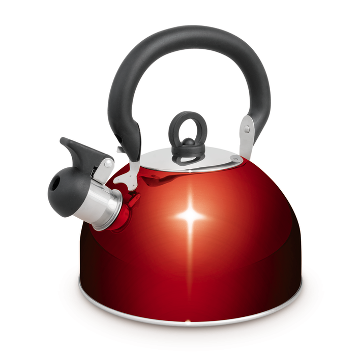 CAMPFIRE Whistling Kettle Stainless Steel Red 2.5L