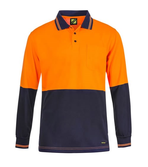 WORKCRAFT HiVis Two Tone LS Micromesh Polo