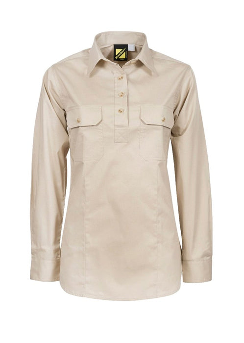 WORKCRAFT Ladies Closed Front Long Sleeve Shirt