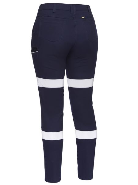 BISLEY Womens Taped Mid Rise Stretch Cotton Pants