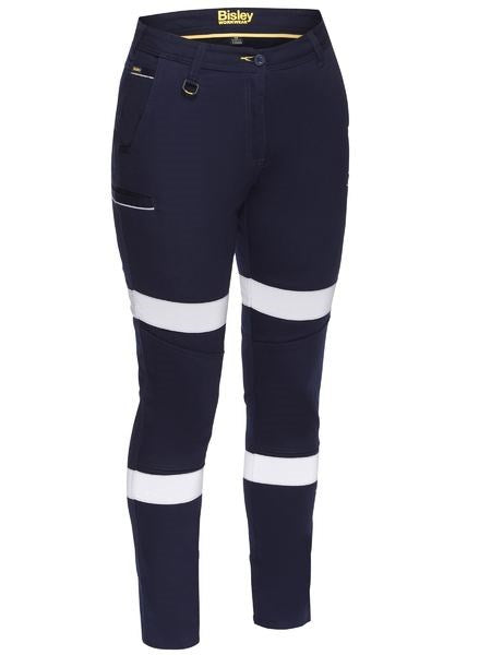 BISLEY Womens Taped Mid Rise Stretch Cotton Pants