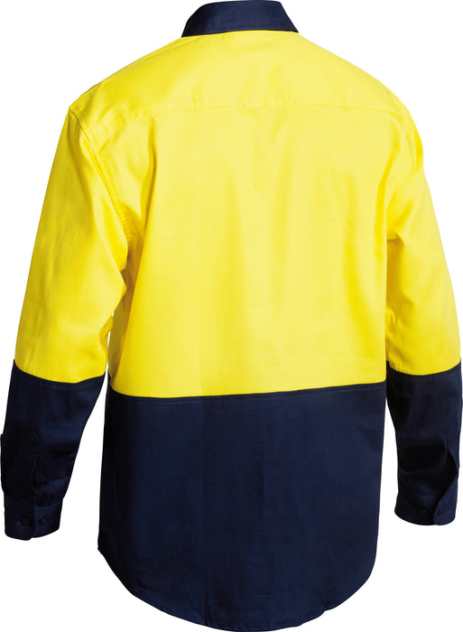 BISLEY HiVis Drill Shirt L/Sleeve