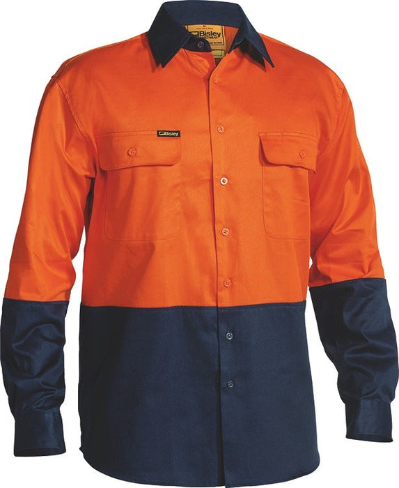 BISLEY HiVis Drill Shirt L/Sleeve