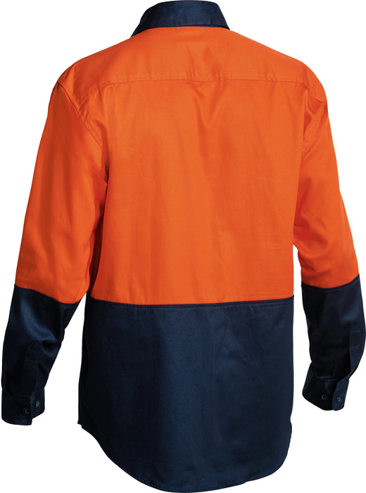 BISLEY HiVis Drill Shirt L/Sleeve