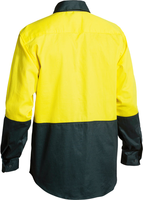 BISLEY HiVis Drill Shirt L/Sleeve