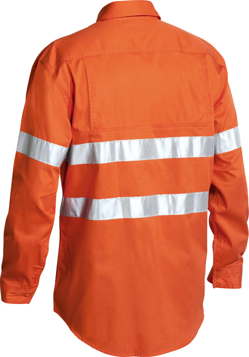 BISLEY HiVis Cool Lightweight Taped Drill Shirt L/Sleeve