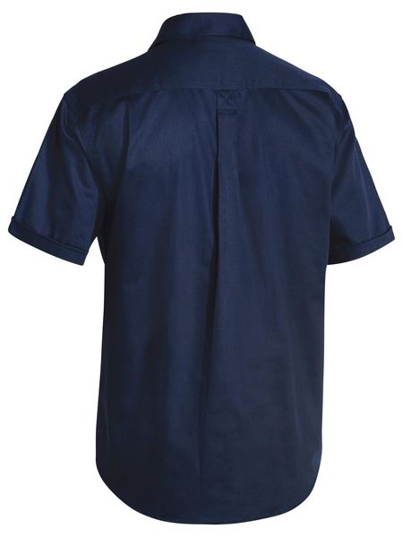 BISLEY Closed Front Short Sleeve Cotton Drill Shirt