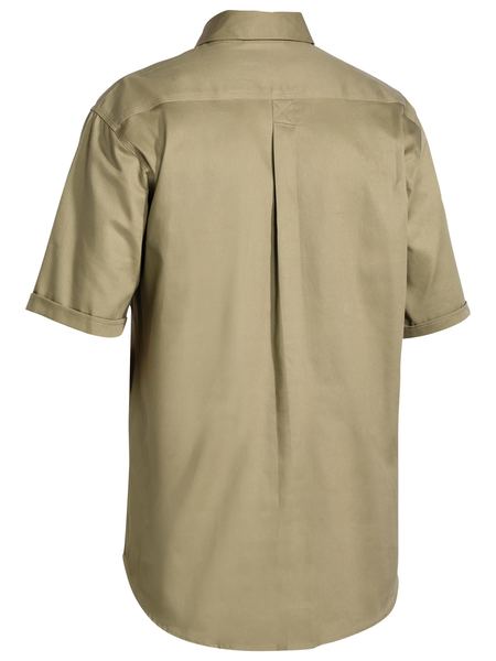 BISLEY Closed Front Short Sleeve Cotton Drill Shirt